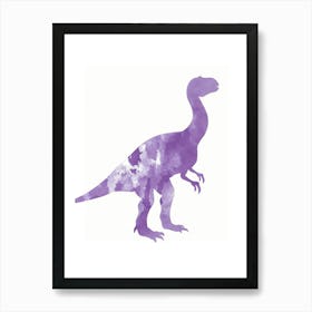 Purple Dinosaur Silhouette Art Print