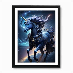 Blue Unicorn 1 Art Print