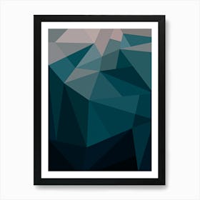 Deep Dark Blue Geometric Art Print