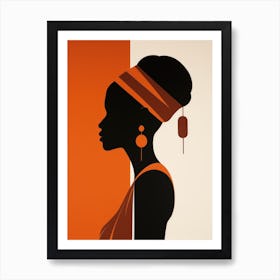 Silhouette Of African Woman 3 Art Print