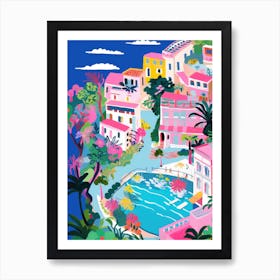 Amalfi Coast, Italy Colourful View 7 Art Print