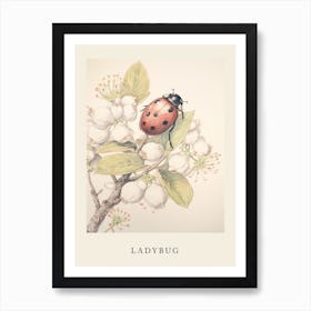 Beatrix Potter Inspired  Animal Watercolour Ladybug 1 Art Print