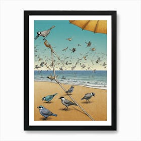 Birds On The Beach Art Print