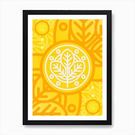 Geometric Abstract Glyph in Happy Yellow and Orange n.0071 Art Print