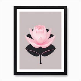 A Pink Lotus In Minimalist Style Vertical Composition 63 Art Print