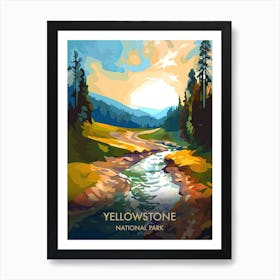 Yellowstone National Park Travel Poster Illustration Style 5 Art Print
