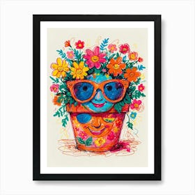 Flower Pot Canvas Print Art Print