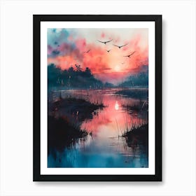 Landscape Mystic Swamps Art Print