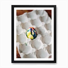 Colorful Egg In An Egg Carton Art Print