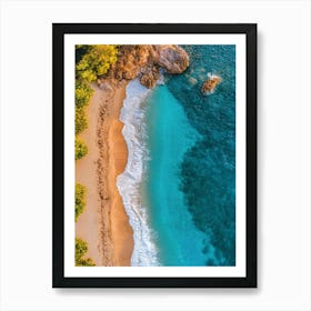 Aerial View Of A Beach In Croatia Art Print