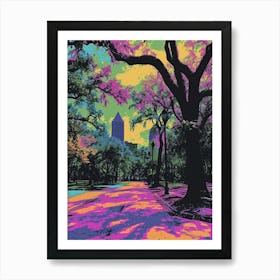 City Park Retro Pop Art 4 Art Print