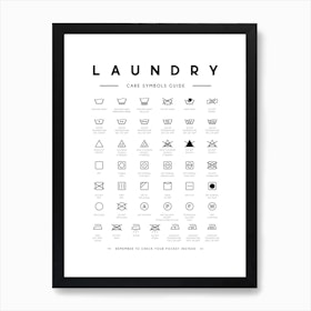 Laundry Symbols Guide Art Print