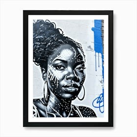 Graffiti Mural Of Beautiful Black Woman 277 Art Print