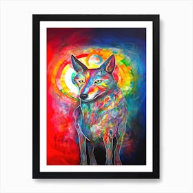 Radiant Wolf - Halo Of Colors Art Print