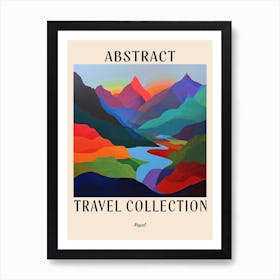 Abstract Travel Collection Poster Nepal 1 Art Print