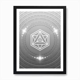 Geometric Glyph in White and Silver with Sparkle Array n.0043 Art Print
