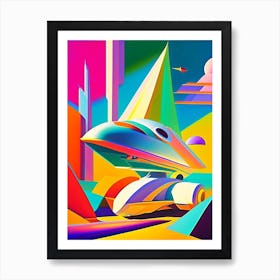 Spaceship Abstract Modern Pop Space Art Print