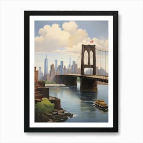 Manhanttan Bridge New York Brooklyn Travel Art Print Art Print