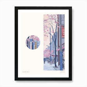 Sapporo Japan Cut Out Travel Poster Art Print