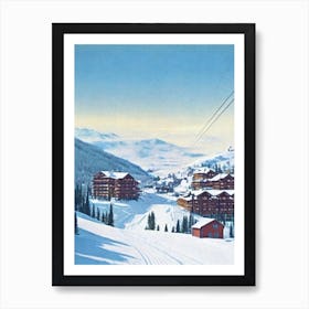 Åre, Sweden Vintage 3 Skiing Poster Art Print