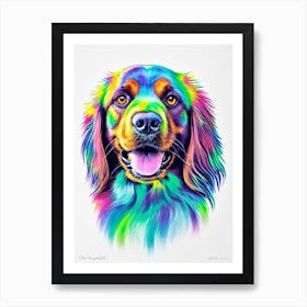 Boykin Spaniel Rainbow Oil Painting Dog Art Print