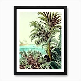 Coral Reef Waterscape Vintage Illustration 2 Art Print