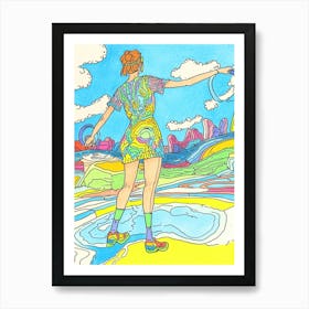 Psychedelic Girl Art Print