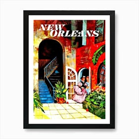 New Orleans, Vintage Travel Poster Art Print