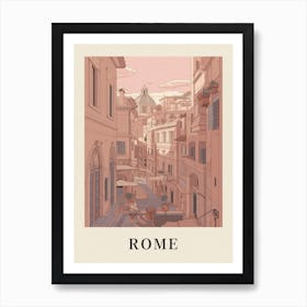 Rome Vintage Pink Italy Poster Art Print