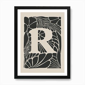 Botanical Letter R No 0758 Art Print