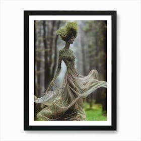 "Nature's Artwork: Tree Woman with Moss" Art Print