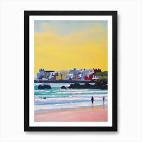 Tenby South Beach, Pembrokeshire, Wales Bright Abstract Art Print