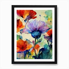 Red and Purple Poppies Art Print