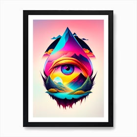 Surreal Landscape, Symbol, Third Eye Tattoo 1 Art Print