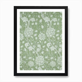 Wild Tulip Green, William Morris Art Print