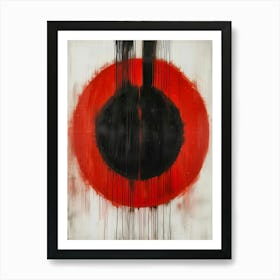 Black And Red Circle Art Print