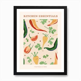 Vegetables & Herbs Pattern 1 Poster Art Print