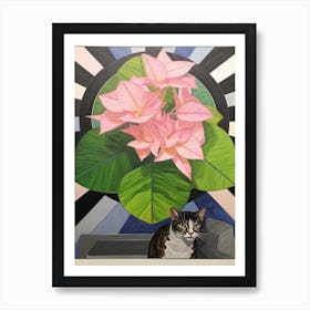 Hydrangea With A Cat 3 Abstract Expressionist Art Print