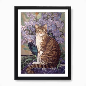 Statice With A Cat 3 Art Nouveau Style Art Print