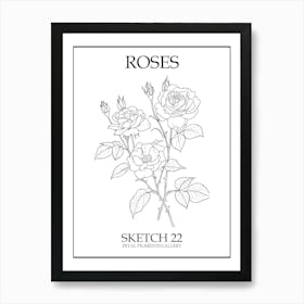 Roses Sketch 22 Poster Art Print