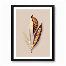 Corn Silk Spices And Herbs Retro Minimal 6 Art Print