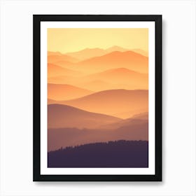 Sunset Over Mountains 1 Art Print