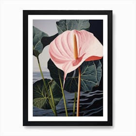 Flower Illustration Flamingo Flower 1 Art Print