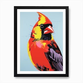 Andy Warhol Style Bird Northern Cardinal 1 Art Print