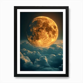 Full Moon Above Clouds Art Print