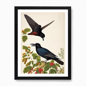 Raven James Audubon Vintage Style Bird Art Print