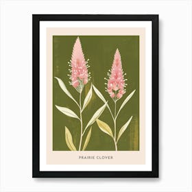 Pink & Green Prairie Clover 2 Flower Poster Art Print