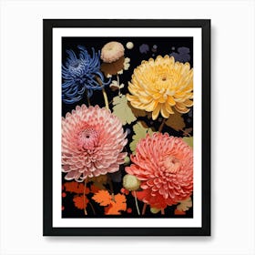 Surreal Florals Chrysanthemum 1 Flower Painting Art Print