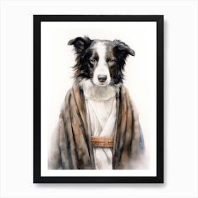 Border Collie Dog As A Jedi 3 Art Print