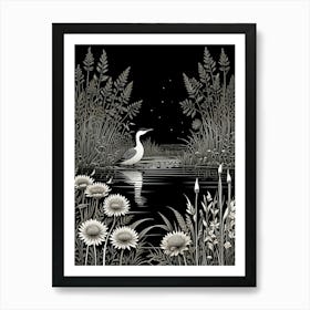 Bird In The Water Art Print